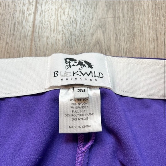 Buckwild Curvy Mare High Waist Breech Purple Damask Pants Size 38 - Picture 4 of 8